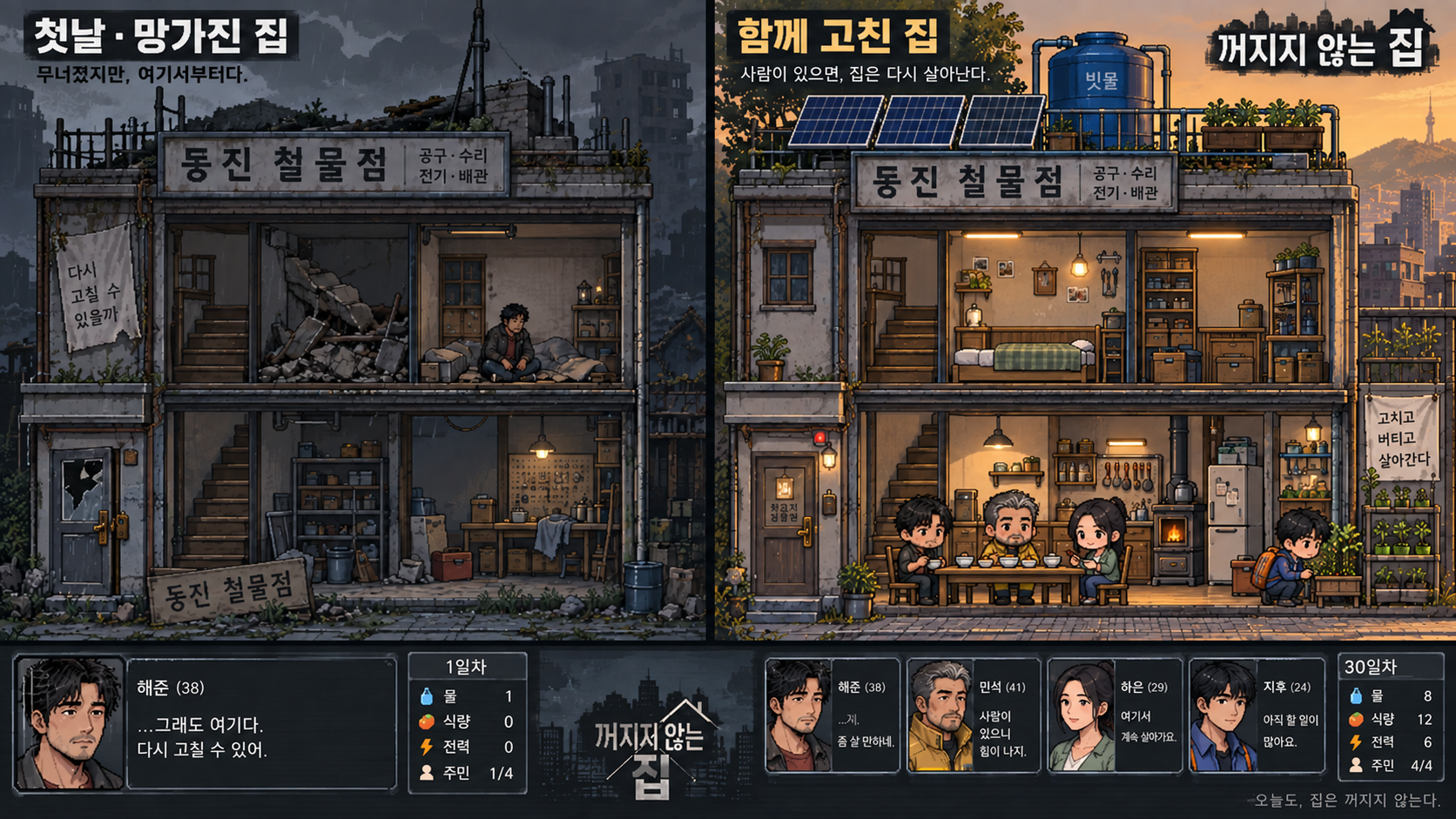 꺼지지 않는 집 게임 콘셉트 아트